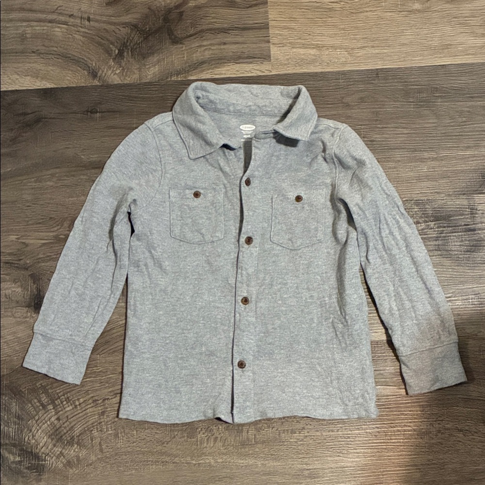 Old Navy Gray Toddler 4T Button-Up Shirt